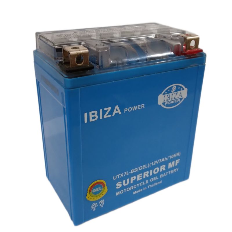 باتری موتورسیکلت ولتاژ 12 ولت شدت جریان 7 آمپر ایبیزا مدل utx7l bs(gel)
